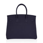 Birkin 35 Bag Blue Nuit Gold Hardware Togo Leather