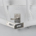 Birkin 25 Bag HSS White Clemence Trench Interior Brushed Palladium Hardware