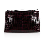 Kelly Pochette Clutch Bag Bordeaux Crocodile Jewel Toned Palladium