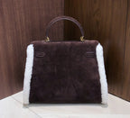 Kelly Shearling and Ebene Barenia Palladium Hardware