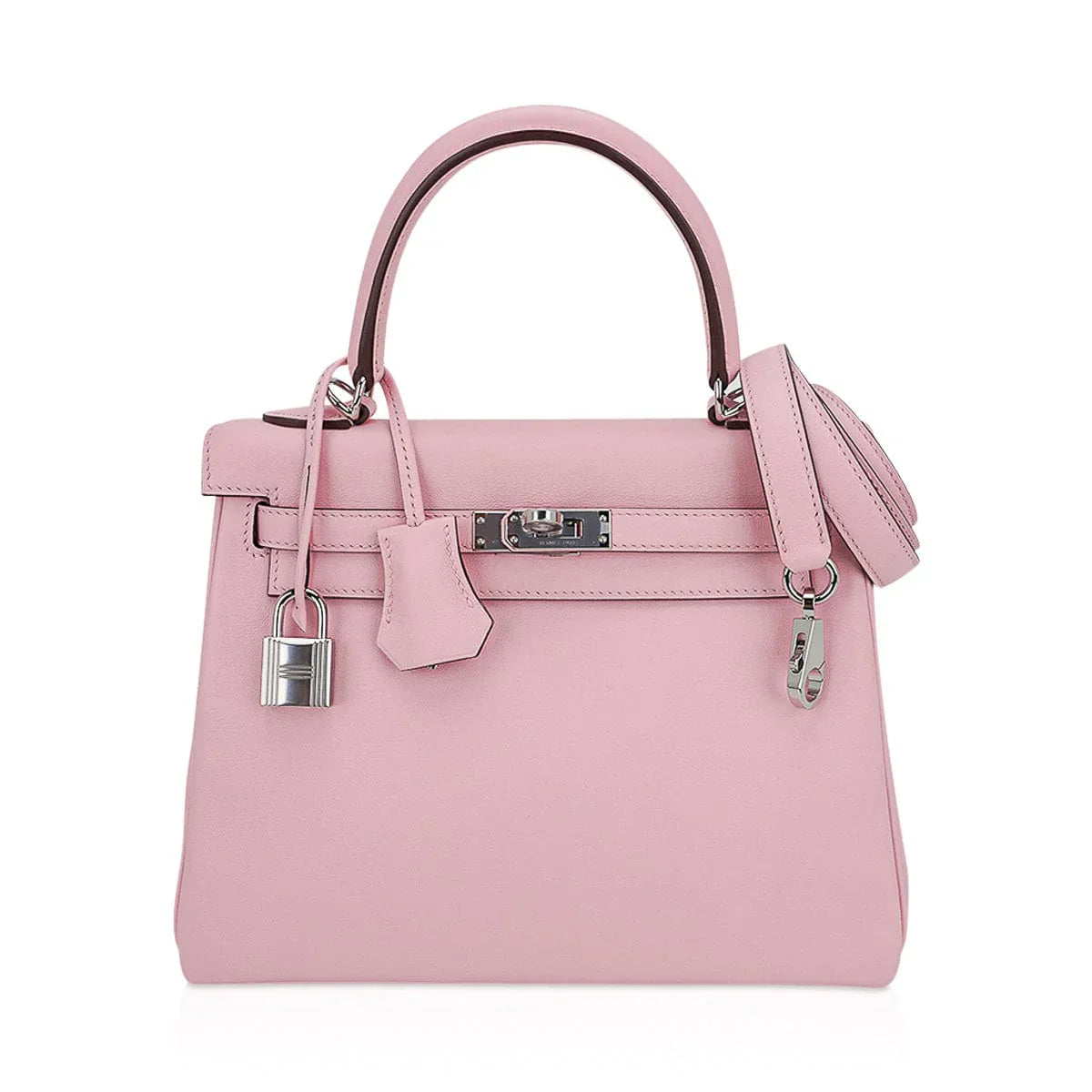 Kelly 25 Bag Rose Sakura Swift Leather with Palladium Hardware