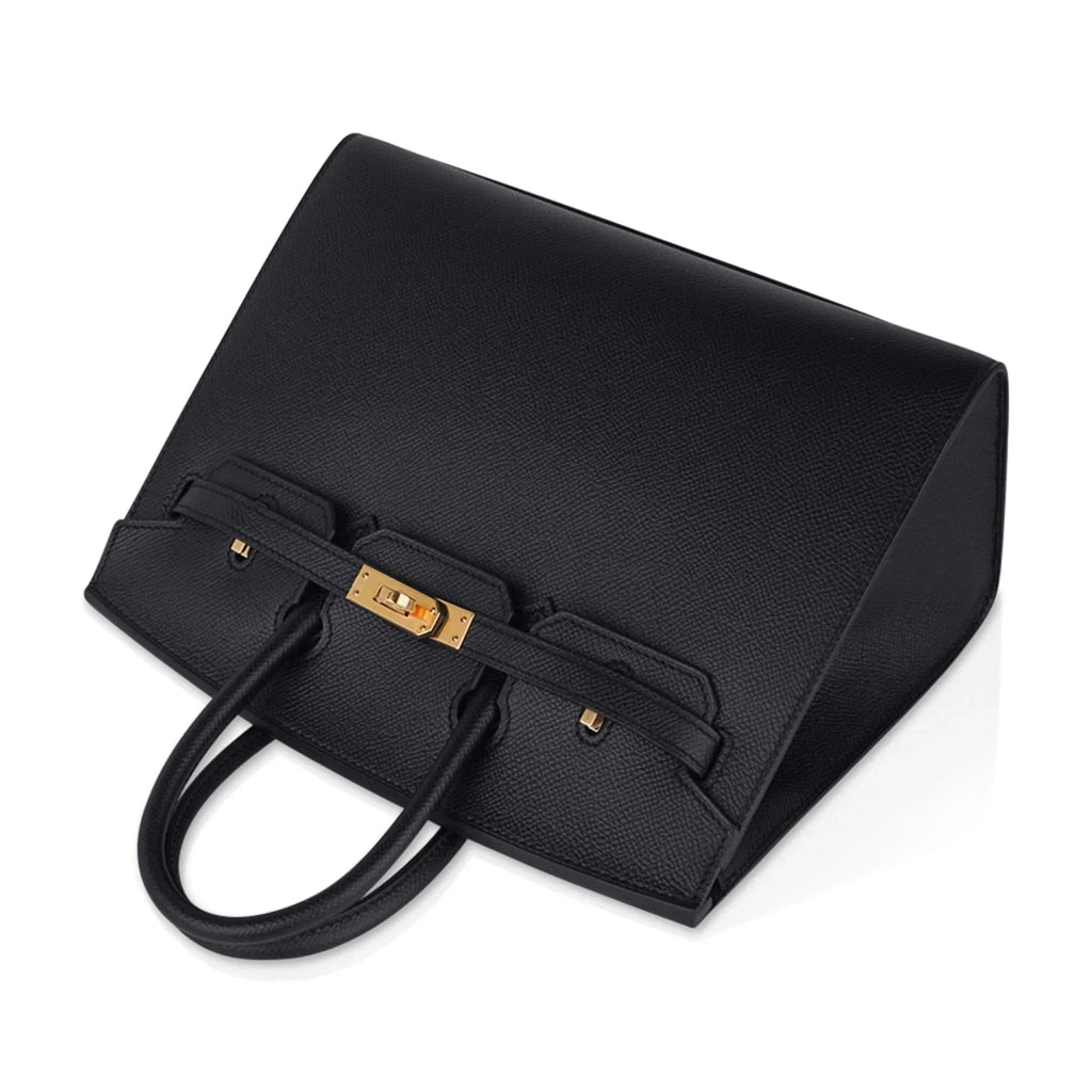 Birkin Sellier 25 Black Gold Hardware Epsom Leather New w/Box