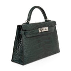 Kelly 20 Mini Sellier Bag Vert Cypress Matte Alligator Palladium