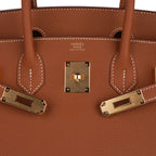 Birkin 30 Bag Gold Togo Leather Gold Hardware