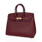 Birkin 25 Bag Sellier Rouge H Gold Hardware Veau Madame Leather