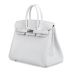 Birkin 25 Bag HSS White Clemence Trench Interior Brushed Palladium Hardware