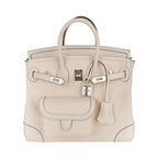 Birkin 25 Cargo Nata Toile Goeland Bag Swift Leather Trim Limited Edition