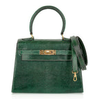 Vintage Kelly 20 Sellier Mini Vert Moyen Lizard Gold Hardware