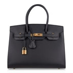 Birkin Sellier Limited Edition 30 Bag Black Veau Graine Monsieur Laiton
