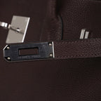 Birkin 35 Bag Ebene Barenia Faubourg Leather with Palladium Hardware