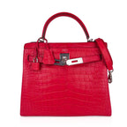 Kelly 28 Bag Rose Extreme Matte Alligator with Palladium Hardware