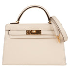 Mini Kelly 20 Bag Sellier Nata Epsom with Gold Hardware