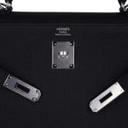 Kelly 35 Bag Black Retourne Togo Palladium Hardware New