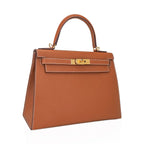 Kelly 28 Sellier Bag Gold Epsom Leather with Gold Hardware